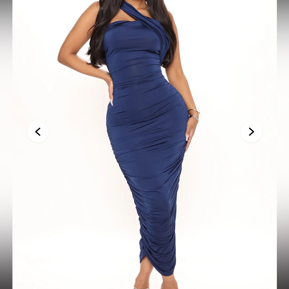 Fashion Nova Tessa Ruched Midi Dress